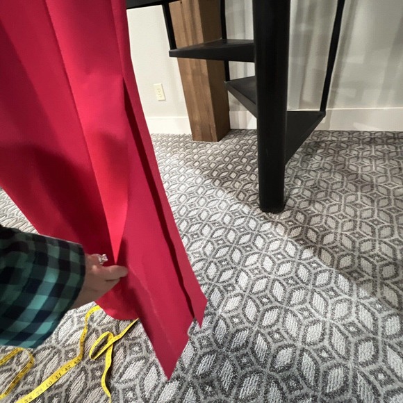 Vintage Red Dress Leslie Fay 8 Rhinestone 80s Maxi - Picture 8 of 11